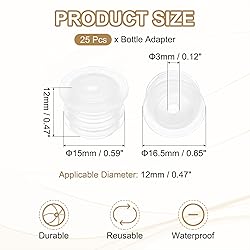 PATIKIL Bottle Adapter 0.59"/13mm, 25 Pcs Press in