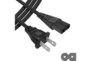 ANYQOO Sewing Machine Power Cord, Genuine 6ft AC Power Cord Singer Power Cord Sewing Machine Cable Compatible with Brother, Singer, Bernina, White, Baby-Lock, Viking and Pfaff Sewing Machine