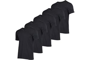 Real Essentials 5 Pack: Men’s V-Neck Dry-Fit Moisture Wicking Active Athletic Tech Performance T-Shirt