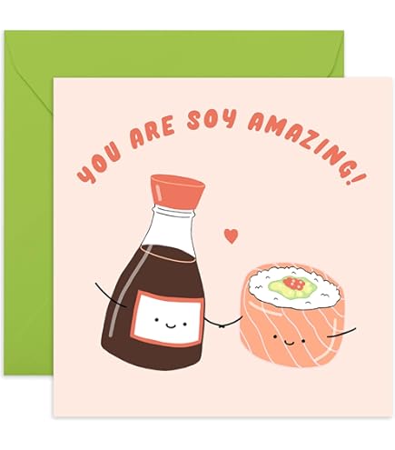 Amazon.com : EirlysDesigns Cute Sushi Card - I'm Soy Lucky