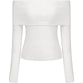 CIDER Women’s Off Shoulder Knitted Long Sleeve Tops Fall Pullover Sweater