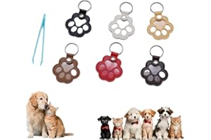 Muoethrian 6PCS Dog Hair Storage Keychain, Pet Paw Shaped Leather Keychain, Unique Memorial Collection Key Chain, Pet Memorial Gifts for Bag Purse Paw Charm Key Holder, Fur Ever Key Chain