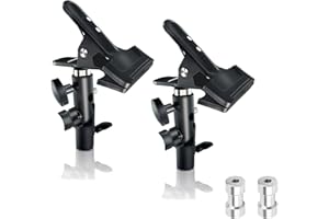 YOUTIN Photography Reflector Holder for Light Stand [2 Packs], 5/8" Heavy Duty Metal Clamp Holder for Reflector, with Umbrella Hole for Lighting Reflector Umbrella