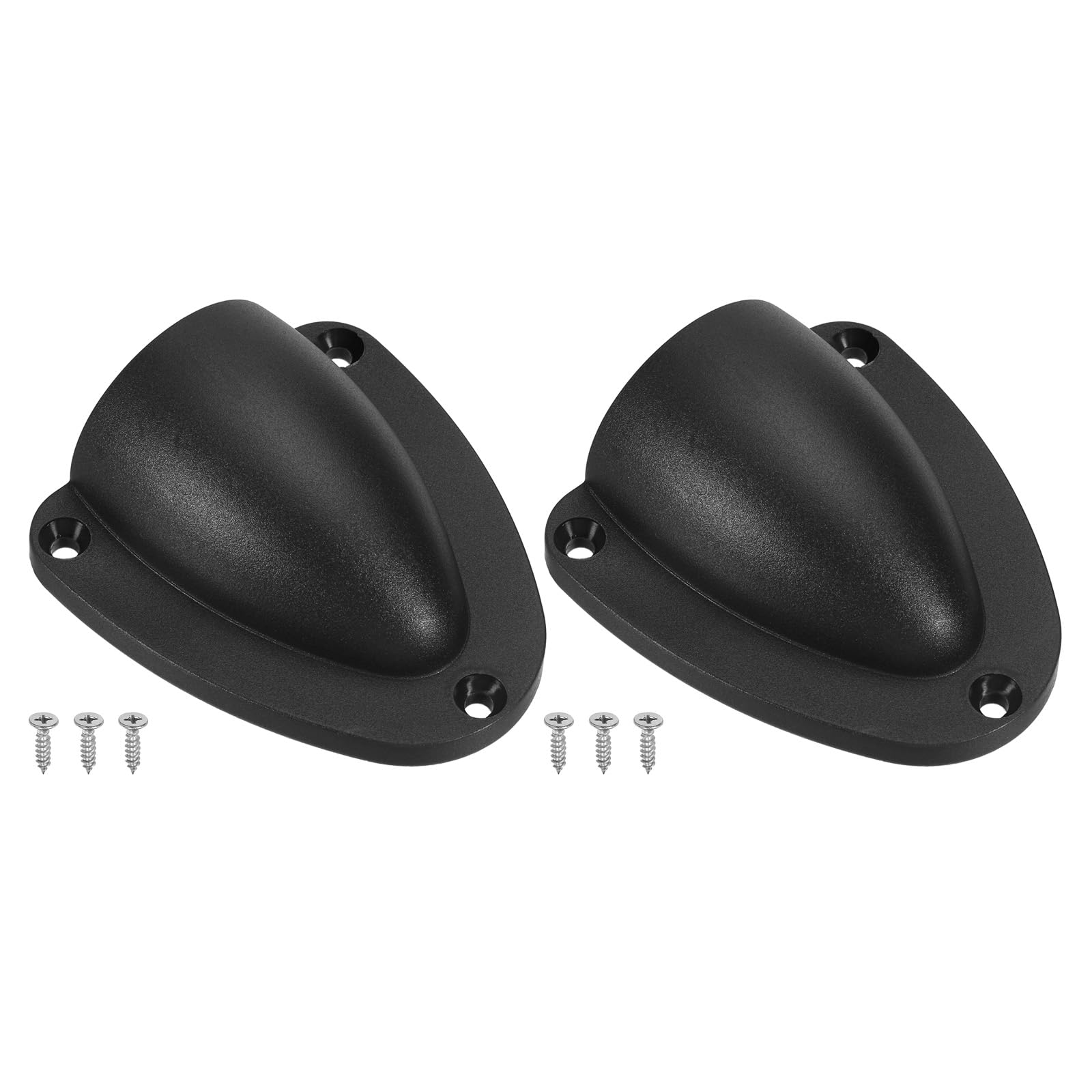 PATIKIL 3" Nylon Marine Wire Cable Vent Cover, 2 Pcs Plastic Clam-shell Vent Cap with Installation Screws for Boat Yacht, Black