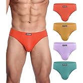 wirarpa Men's Underwear Modal Microfiber Briefs No Fly Covered Waistband Silky Touch Underpants 4 Pack