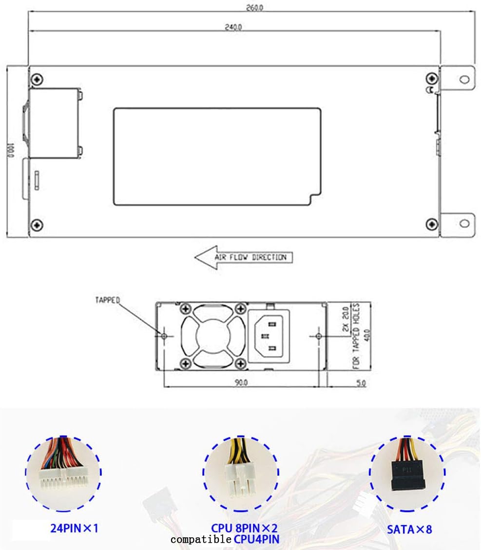 Nadalan 500W Power Supply DPS-500YB F Industrial Server Power Supply DPS-500YB C 1U Computer Server Power Supply - Image 4