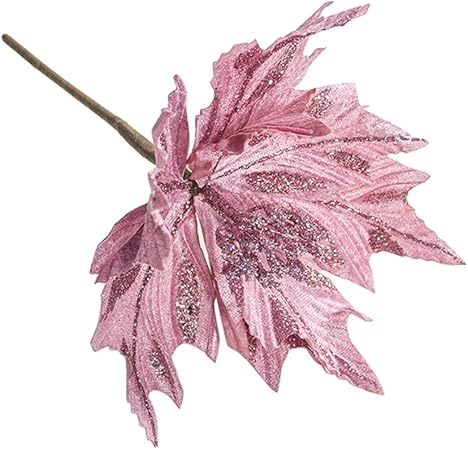 Stella Di Natale Finta.Set Di 6 Decorazioni Natalizie Per Albero Di Natale Con Stella Di Natale E Stella Di Natale In Finta Poinsettia Per Fiori Fai Da Te Colore Rosso Rosa Amazon It Casa E Cucina