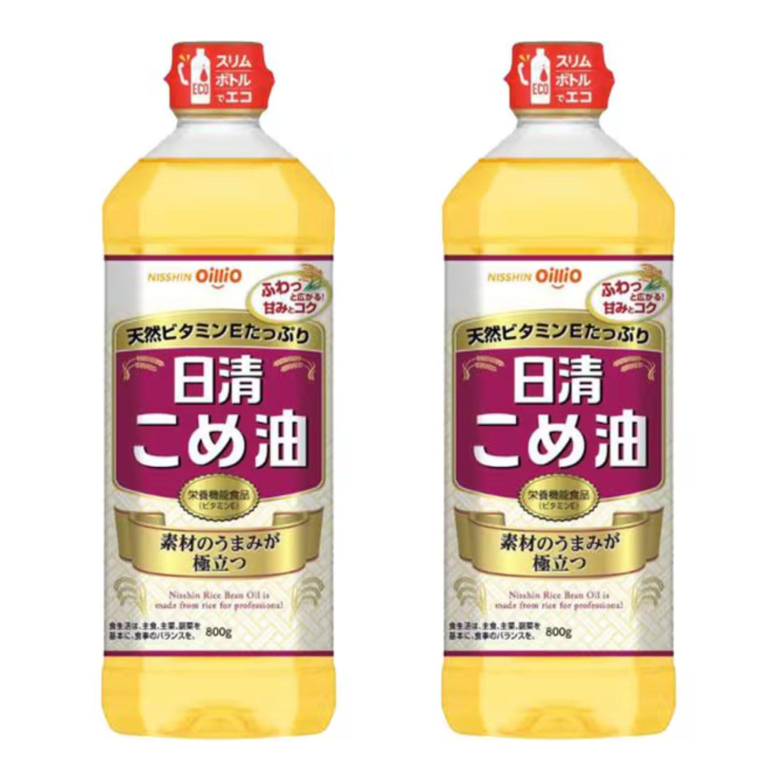 日清オイリオ こめ油 ペット コメ油100% 米油 大容量 800g×2個商品画像