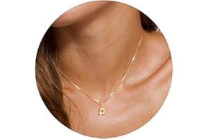 KOHOTA Gold Bubble Letter Necklace for Women 14k Gold Plated Balloon Initial Letter Pendant Necklace Personalized Dainty Tiny A-Z Name Charm Choker Necklace Simple Cute Trendy Jewelry Gift for Women