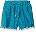 My Michelle Girls' Big Crochet Lace Soft Shorts with Drawstring and Fringe Hem