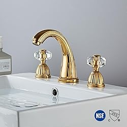 YANNLII Shiny Polished Gold Widespread Bathroom