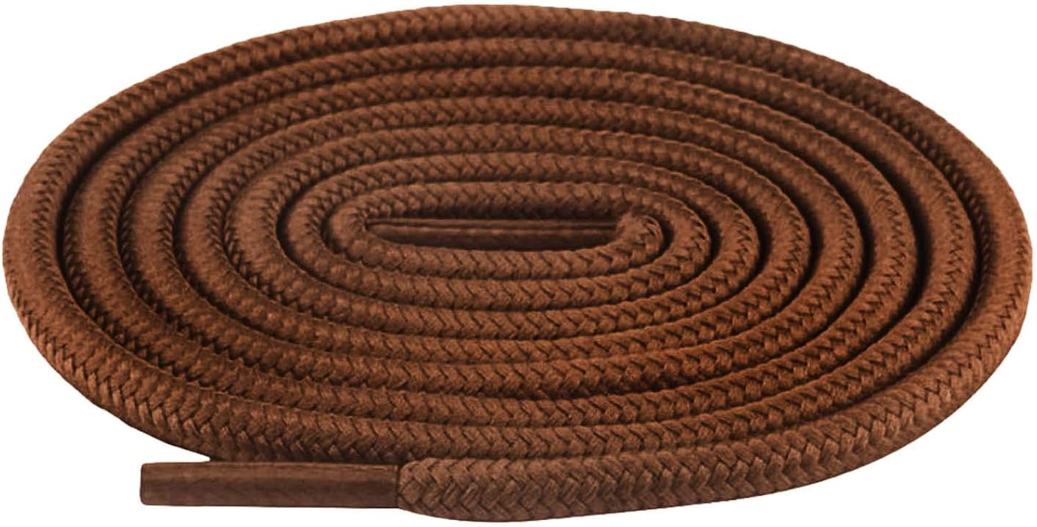 Round Boot Laces [2 Pair] 3/16" Shoelaces for Boots Work Boots and Hiking Shoes Replacement: Shoes