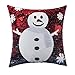 Homecy Reversible Sequins Pillow Cover Christmas Snowman Patten Mermaid Throw Cushion 16x16 Inch