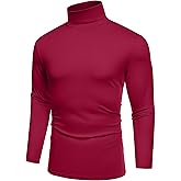 COOFANDY Men's Slim Fit Basic Turtleneck T-Shirt Long Sleeve Solid T Shirts Casual Knit Pullover Thermal Tops
