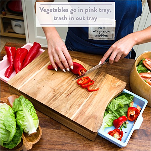 Cutting Board With Trays Organic Acacia Wood Butcher Block