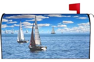EVAVA Magnetic Mailbox Covers, Sailboat in The Ocean Mailwraps Garden Yard Home Decor, 21x18 in