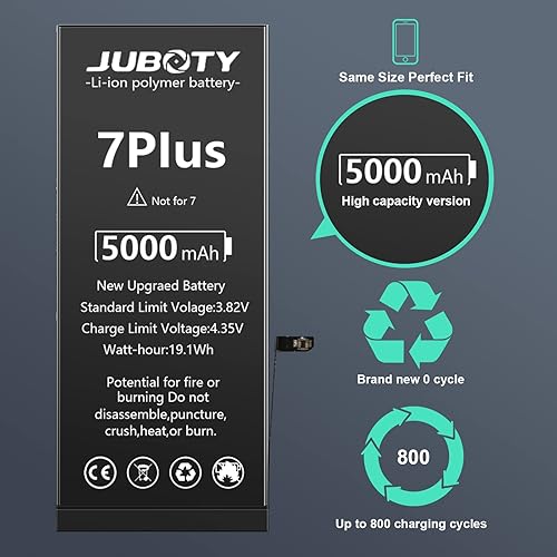 Batterie Rechargeable 5000mAh Pour IPhone 7 Plus - Haute Capacité Remplacement Modèles A1661 A1784 A1785 Avec Outils