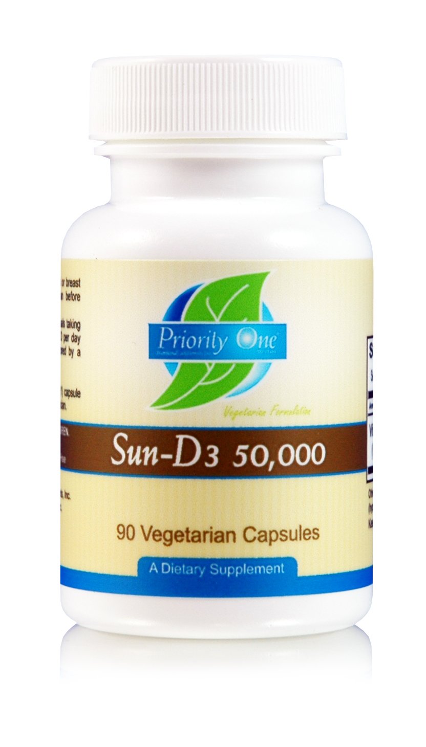 Priority One Vitamins Sun D3 50,000 90 Vegetarian Capsules