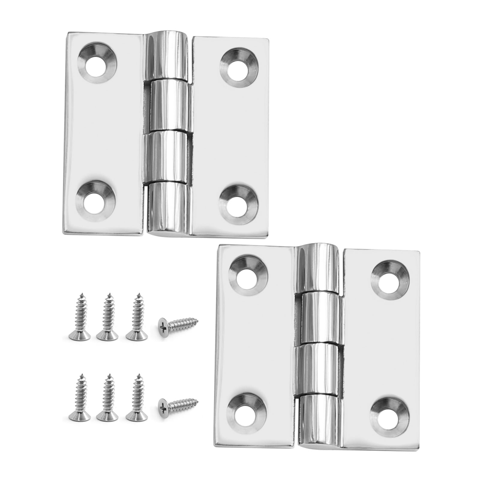 Photo 1 of 2PCS Boat Hinges with Screws, 2'' x 2'' (50mm X 50 mm) Heavy Duty 316 Stainless Steel, No Noise, Marine Grade