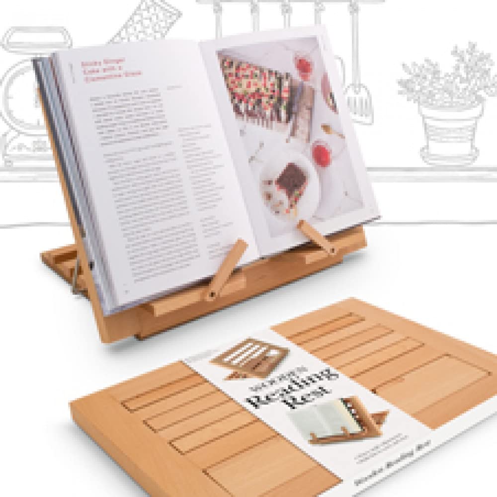 Wooden Reading Rest - Adjustable Cookbook Holder