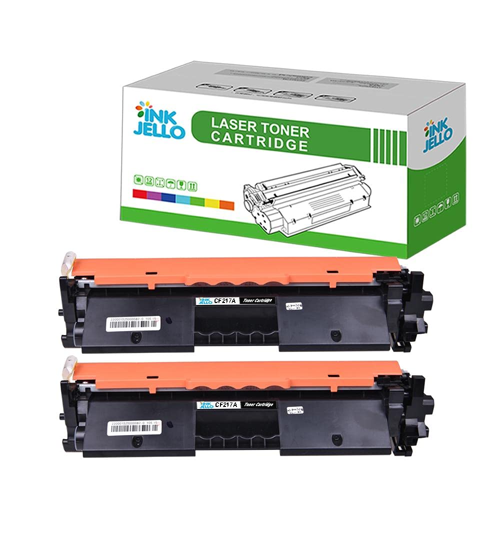 InkJello Compatible Toner Cartridge Replacement for HP LaserJet Pro M102 M102a M102w MFP M130 M130a M130fn M130fw M130nw M132 M132a M132fn M132fp M132fw M132nw M132sfnw CF217A with Chip (Black,2-Pack)