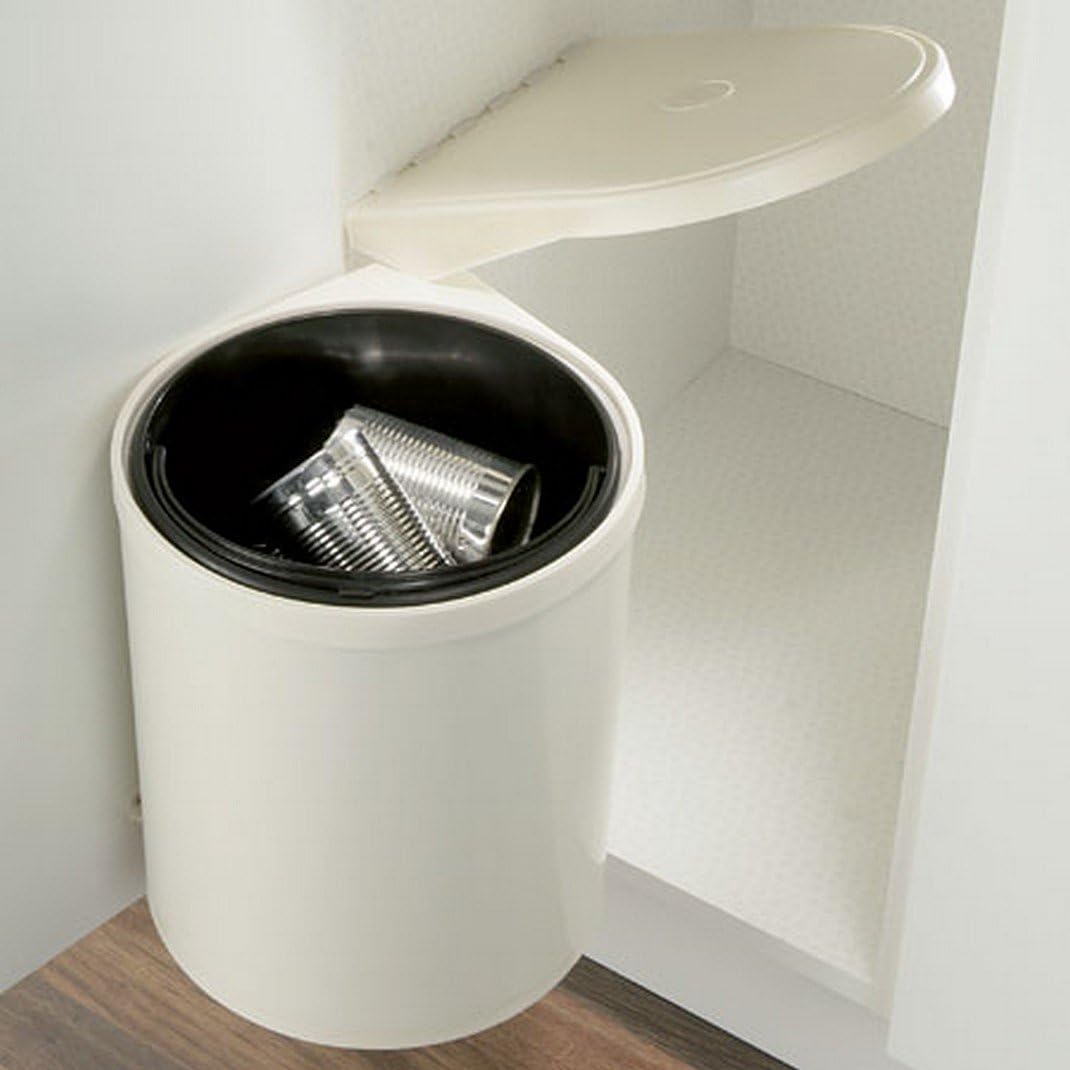 NEW waste bin, 10 litres kitchen swing out and open lid cream bin