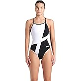 Arena Womens Arena Performance Women's Diamond Team Print Light Drop Back Ladies Bathing Swimsuit