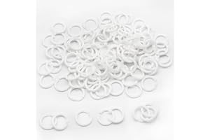 Semrien 120 Pcs 1/2 Inch Plastic Binder Rings, Loose Leaf Binder Book Rings, Black Index Card Rings Binder Clip Rings for Flash Cards, Key Rings, Index Cards, Paper (15mm, White)