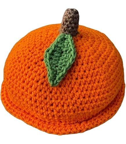 Béret Citrouille Tricoté - Pour Maman Et Bébé (0-3 Ans) - Bonnet Halloween, Hiver, Photo - Accessoire Mignon Assorti