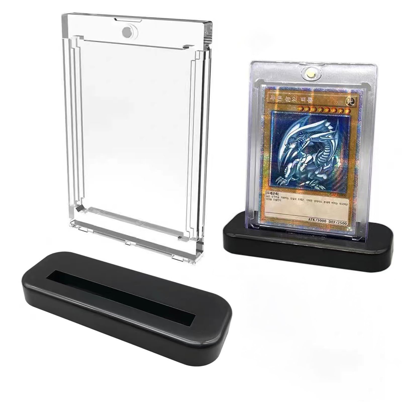jcmkmx Magnetic Card Holder für Trading Cards,35PT Magnetischer Kartenhalter UV-Schutz-Transparent KartenRahmen Kartenhüllen Schutzhüllen für MTG Karten, Standard-Karten (6×Magnetic Case,6×Ständer)