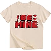 Valentine's Day Shirt Boys Girls Love Heart Dino T-Shirt Cotton Short Sleeve Tees 3-13 Years