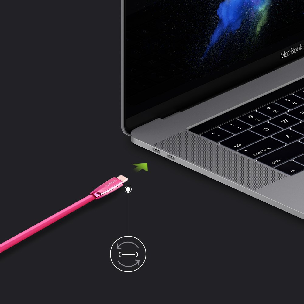 OMARS Câble USB C vers USB A 2.0 1.2m Câble Plat Connecteur d’Aluminium pour MacBook Huawei Honor 8/Mate 9/P10 Nubia Z11 ZTE Axon 7 Xiaomi Mi Mix Samsung Galaxy C7 Pro Nexus 5X/6P OnePlus 3