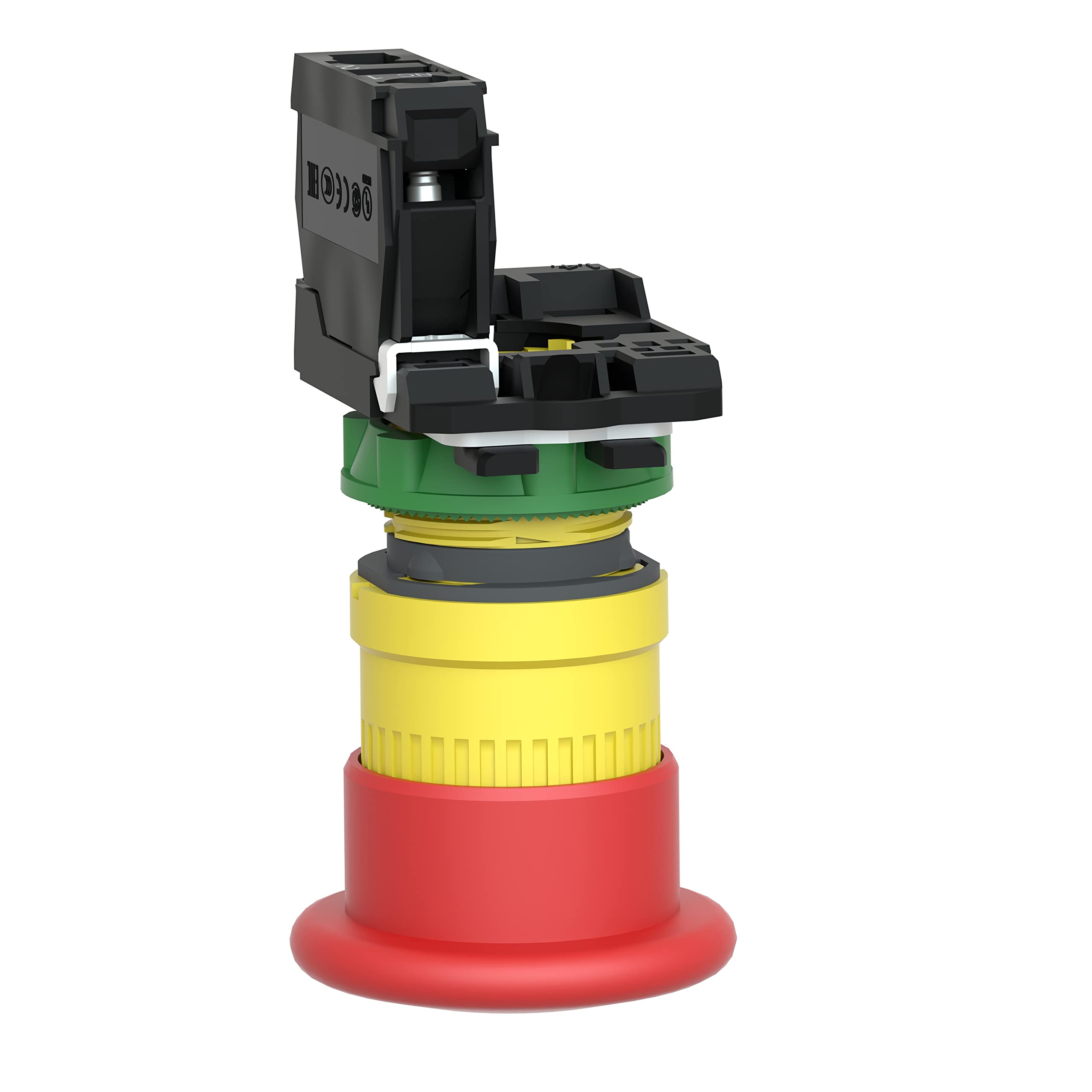 Schneider Electric - Harmony XB5 Emergency Stop Switching Off, Plastic, Red Mushroom Ø40, Ø22 Trigger Latching Push-pull, 1 NC, XB5AT842