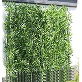 HOUSESET 6ft Artificial Bamboo Tree 10 Pack, Fake Bamboo Plant with Encrypted Silk Leaves for Garden Yard Indoor Outdoor Decor, Privacy Waterproof Faux Plants (6ft / 182cm)