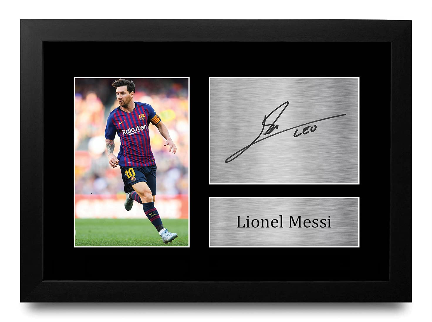 HWC Trading FR Lionel Messi Gifts Signed A4 Printed Autograph Barcelona Gift Framed Print Photo Picture Display