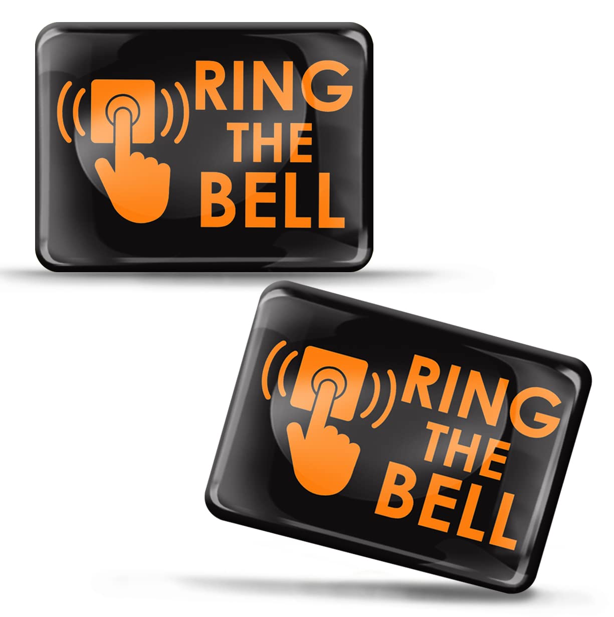 SkinoEu 2 x 3D Gel Sign Notification Symbol Ring The Bell Stickers Orange Marking for Doorbell Gate Door KS 62