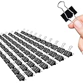 Medium Binder Clips 1 Inch, 72 Pack, Standard 25mm Clamps, Black, Capacity 0.47 Inch, Medium Clips, Medium Binder Paper Clips