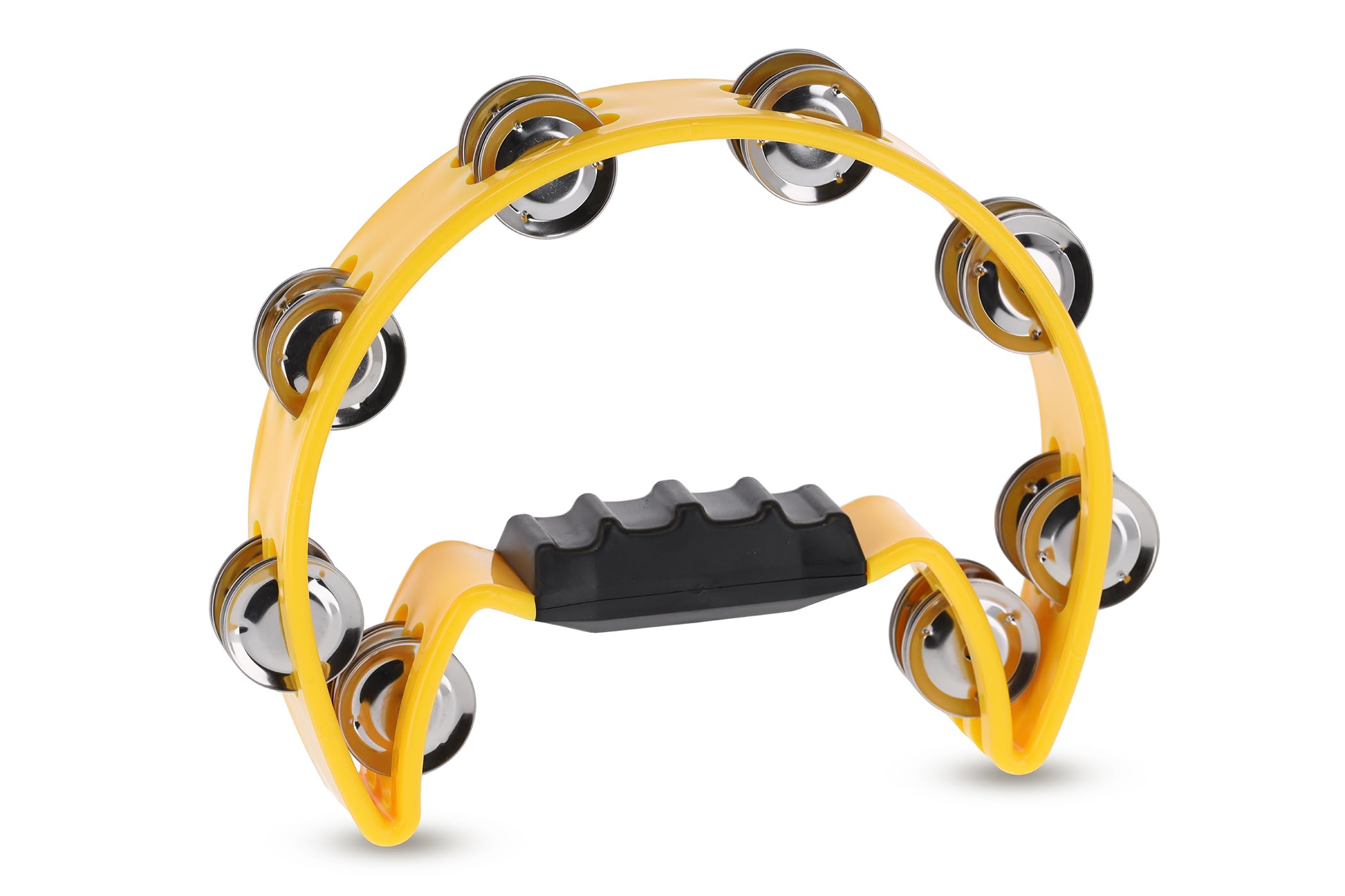 GEWA jingle wreath half moon - 16-pairs of chrome-plated jingles - double row - color yellow