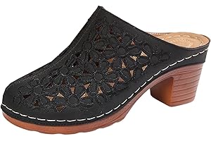 Womens Fashion Solid Closed-Toe Slides Platform High Heel Slip-On Shoes, Elegant Elevated Backless Dress Shoe