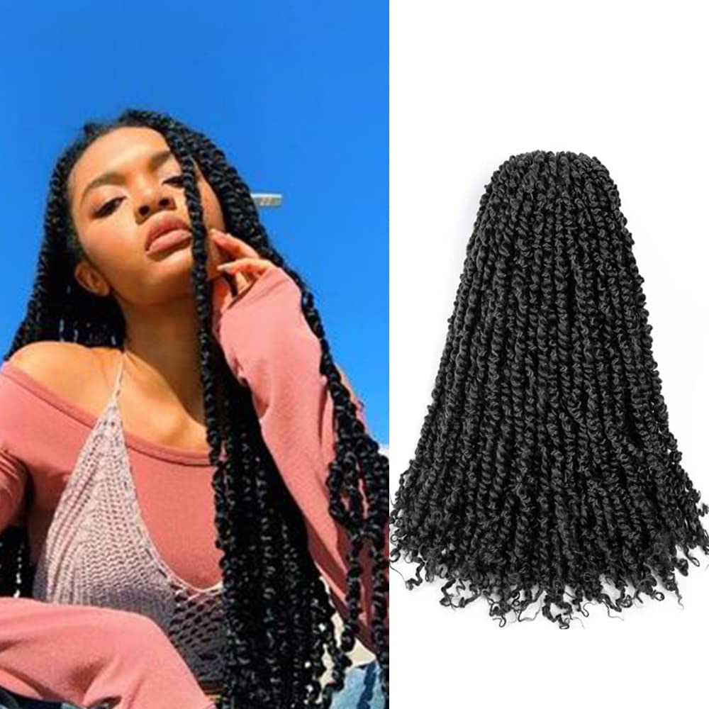 Passion Twist Hair Pretwisted 18inch 8Packs Braiding YDDM Twist Crochet Braid Hair Bundle Water Wave Crochet Braiding Extension(18 Inch, 1B) — image 1
