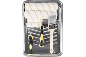 ETERNA Paint Roller Kit, 9 Pieces Paint Supplies for House Painting, with Metal Paint Tray&9 inch+4 inch Paint Rollers&Cover&Frame&Brush, Perfect for Wall Decorating Home DIY Improvement