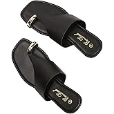 Eozlink Women’s Toe Ring Flat Slide Sandals – Slip-On Open Toe Thong Flip Flops, Casual Summer Beach Sandals