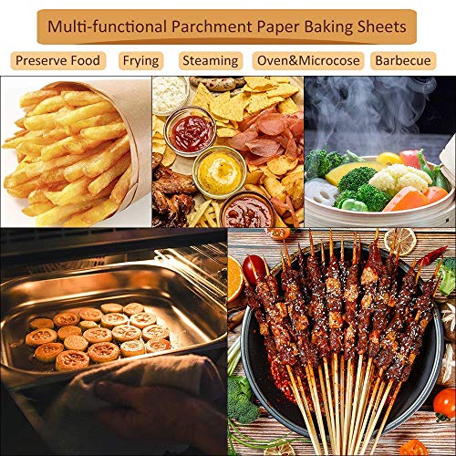 100pcs 9inches Non-stick Parchment Paper Baking Sheets, Besego Unbleached Pre-Cut Wax Paper for Grill, Line, Cook, Steam, Air Fryers, Hamburger Patty Paper
