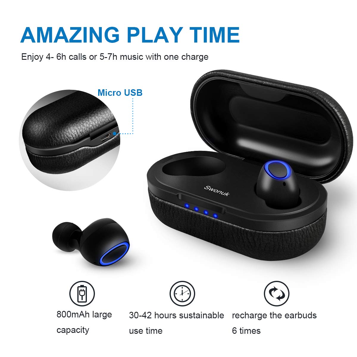 Auricolari wireless stereo con microfono integrato