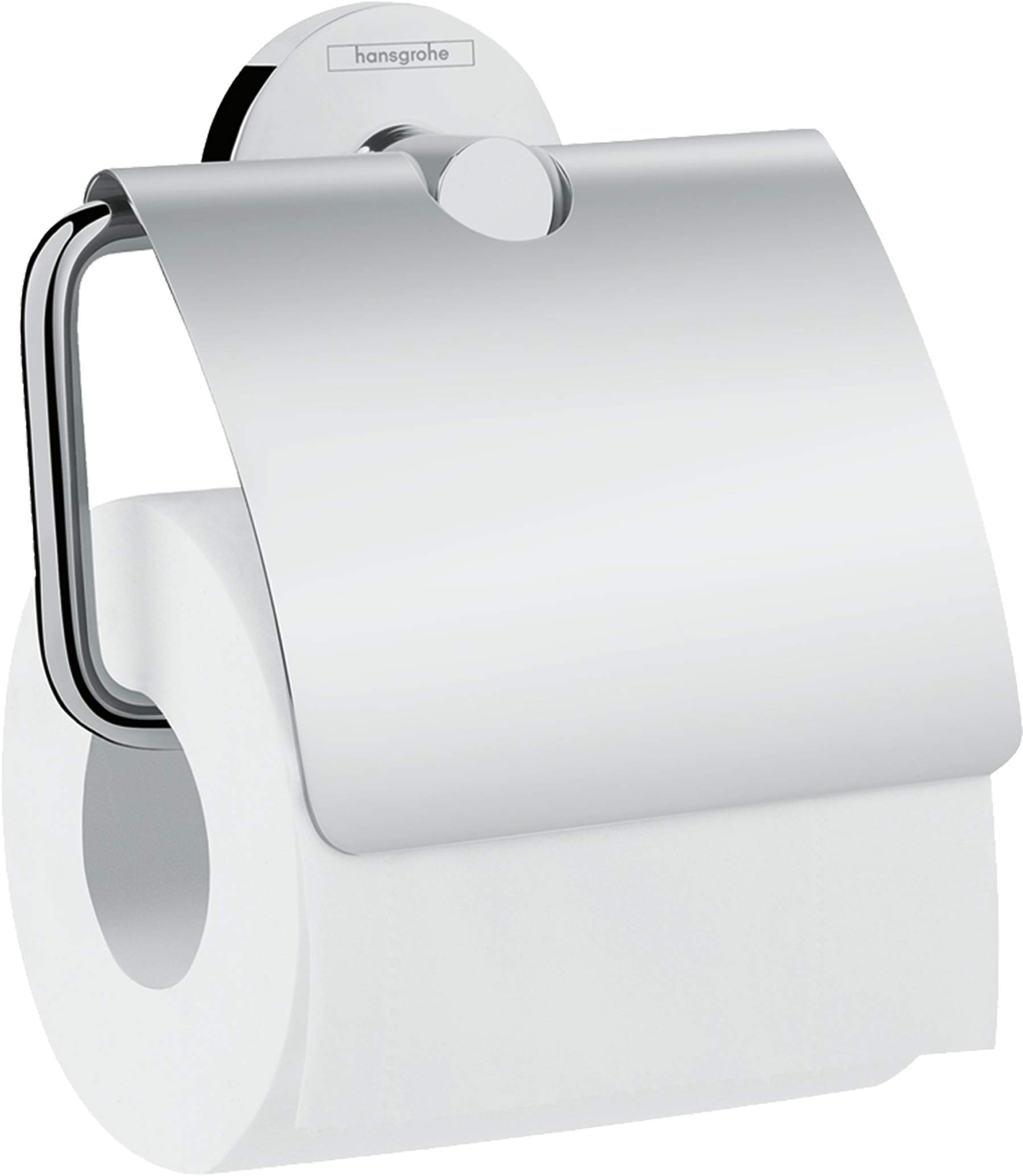 hansgrohe 41723000 Logis Universal Toilet Roll Holder with Cover Bathroom Accessories, Chrome