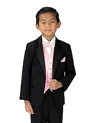 Spring Notion Boys' 4-Piece Satin Tuxedo Vest Set