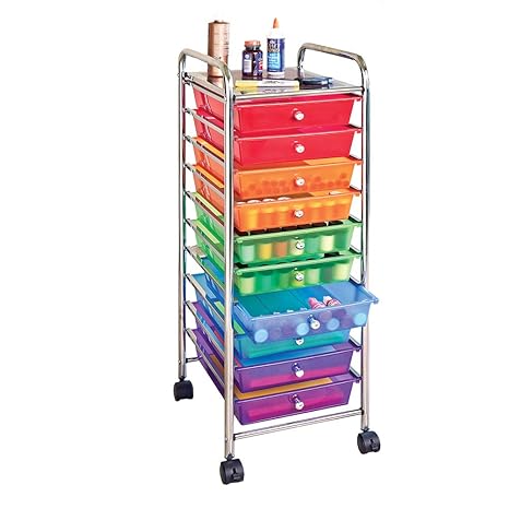 Seville Classics 10 Drawer Organizer Cart Multi Color Amazon In