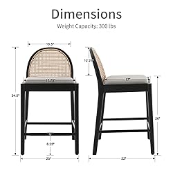 HEAH-YO Modern Counter Stools Set of 4, 26 Inches