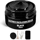 FAVIRZCE Black Leather Recoloring Balm: Premium Dye Repair Kits for Couch Sofas Car Seats Shoes Bags & Vinyl Furniture - Restore & Repair Leather Color on Scratches Fades Worn Damaged Surfaces
