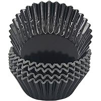Mombake Standard Black Foil Cupcake Liners Muffin Baking Cups for Party and More, 100-Count